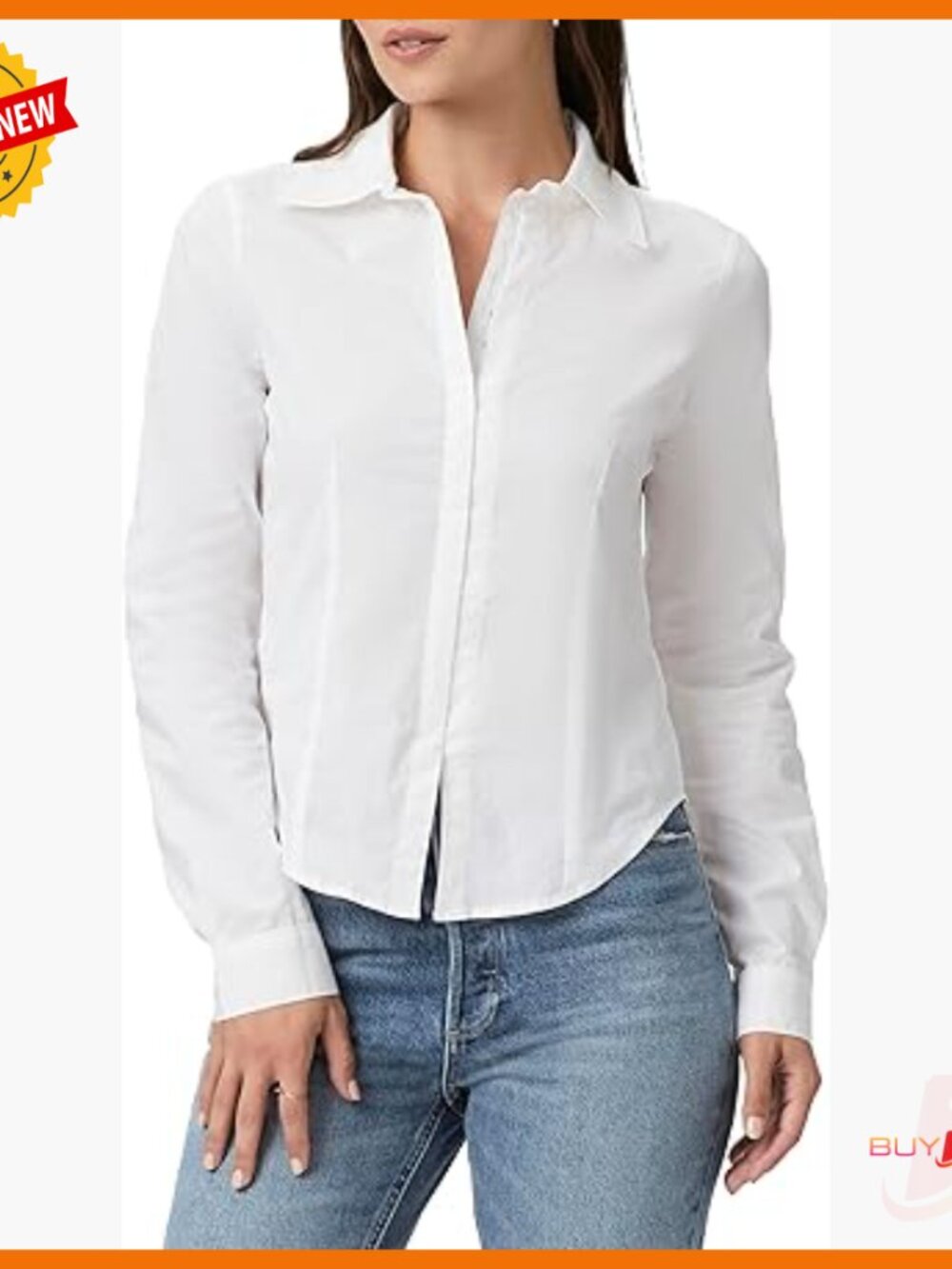 Long Sleeve Cotton Button Down Shirt Regular Fit V Neck Blouse